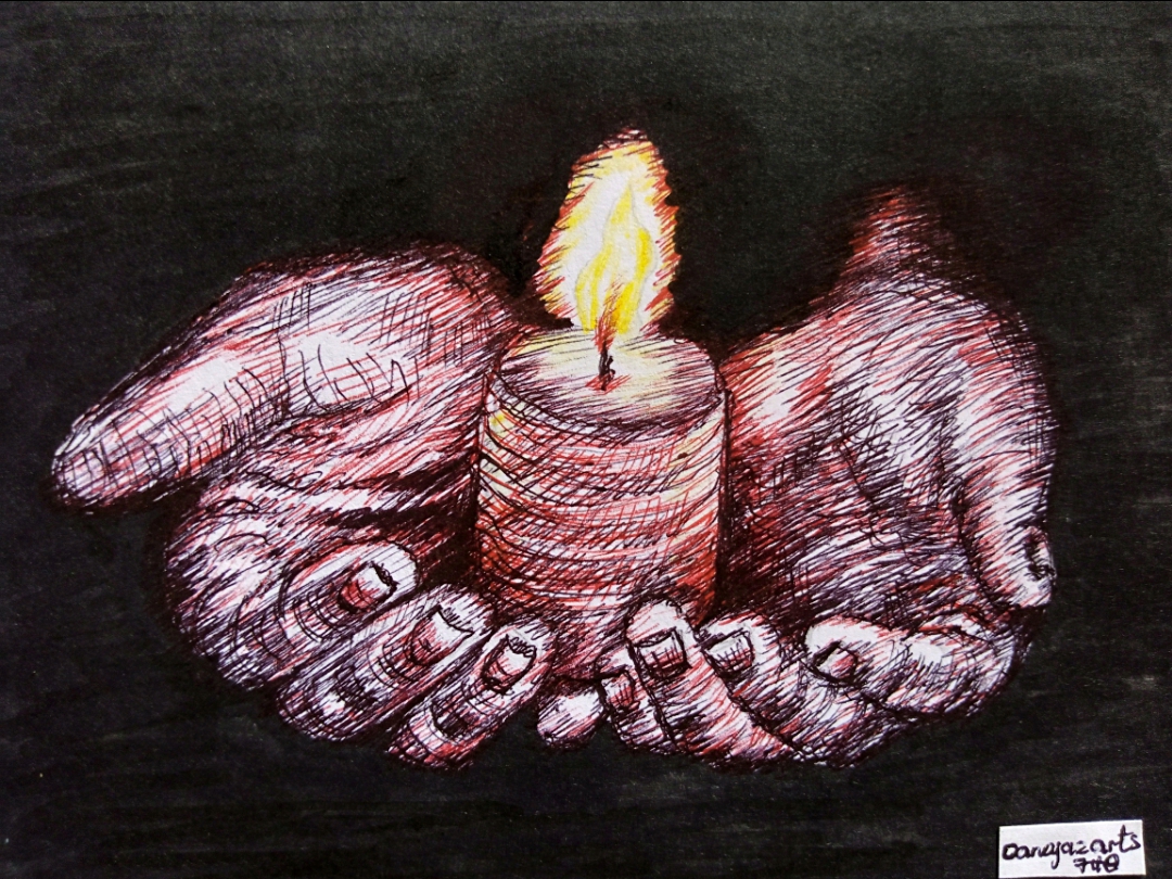 Candle light|Easy oil pastels drawing for beginners. - YouTube