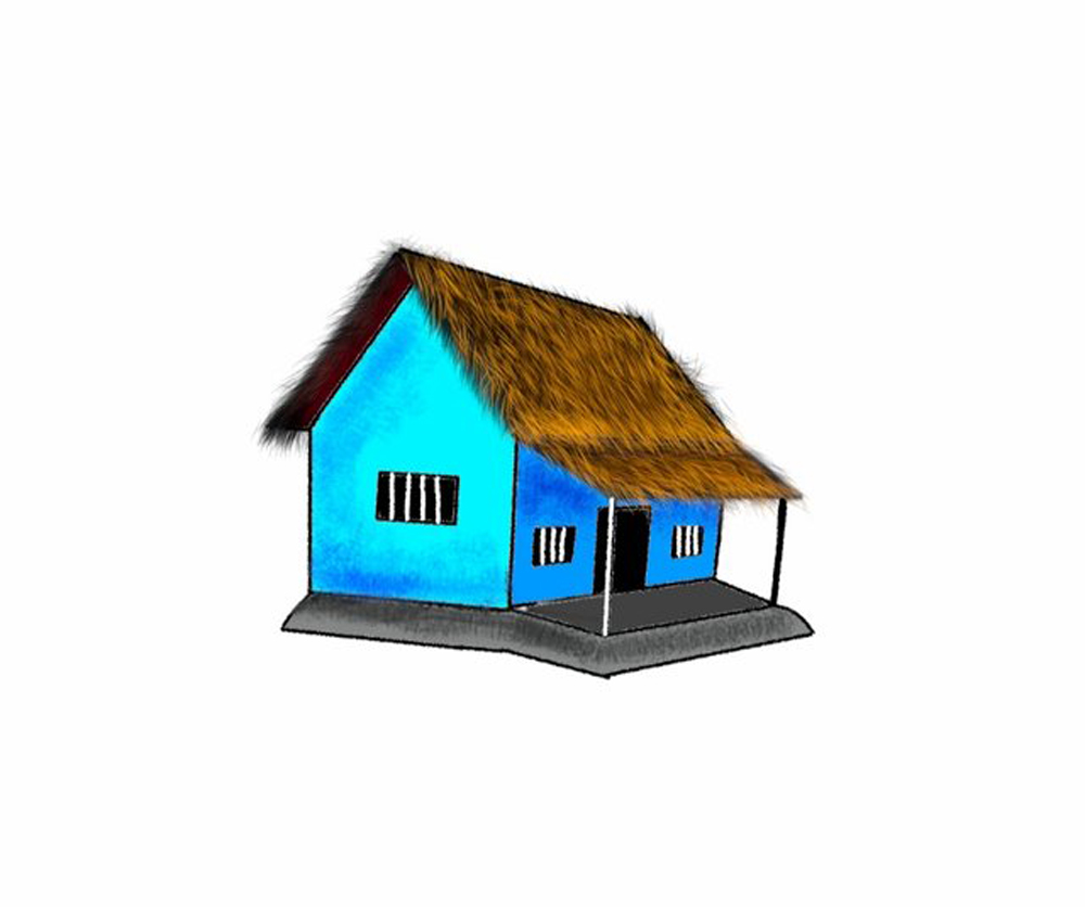 Rental Inspection Committee - Draw Kutcha House And Pucca House - (480x382)  Png Clipart Download