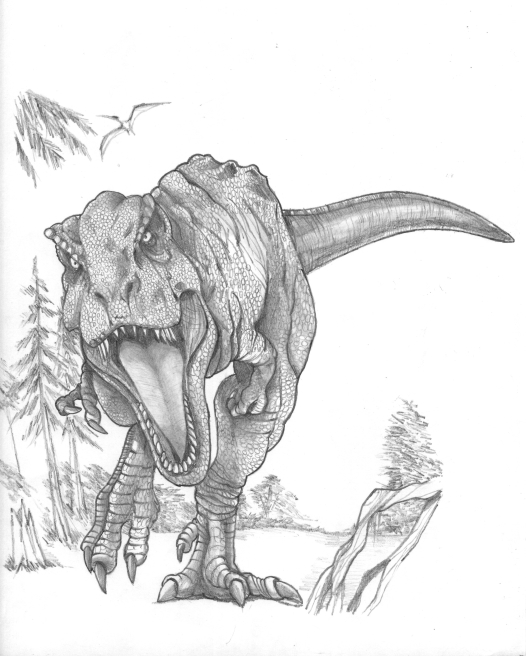 T - Rex pencil drawing / T - Rex dibujo a lápiz — Hive