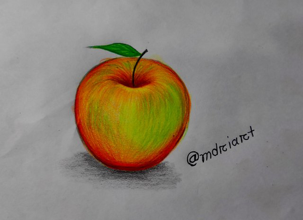 Apple Colour Pencil Drawing Time Lapse | Sometimes just a simple drawing is  all it takes to feel creative. I've used this apple as the subject in my  first art class that