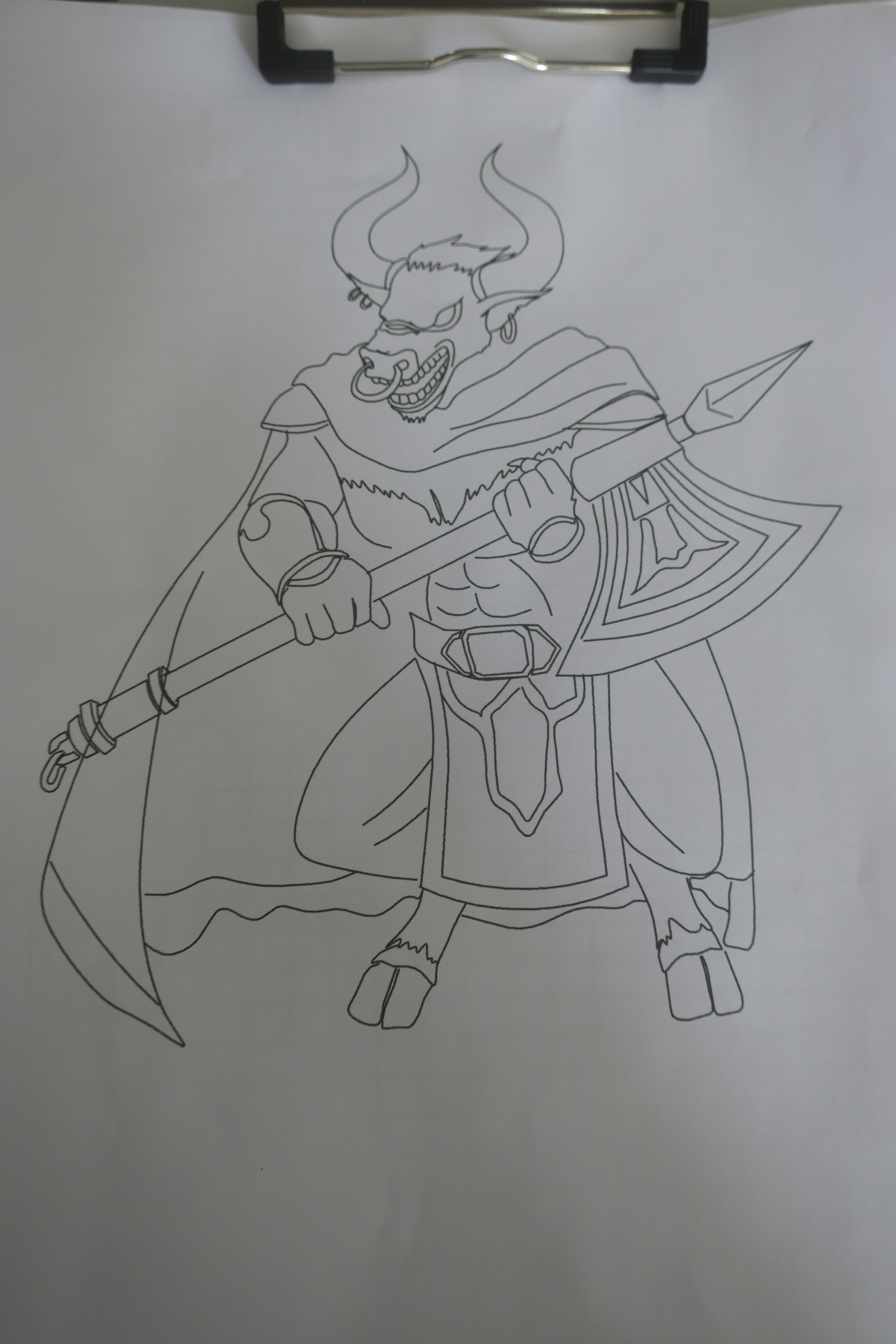 minotaur warrior drawing