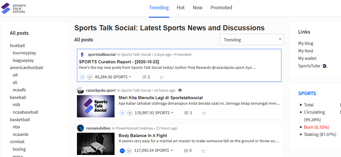 SportsTalkSocial Trending Page.PNG