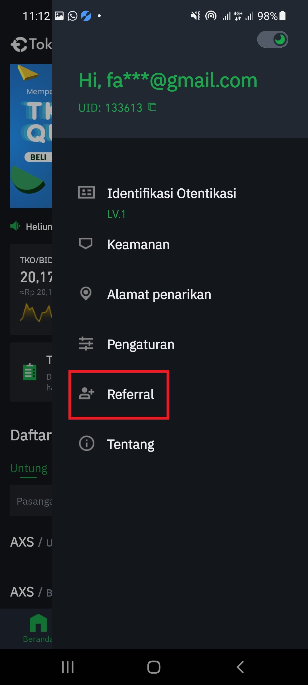 tokocrypto referral