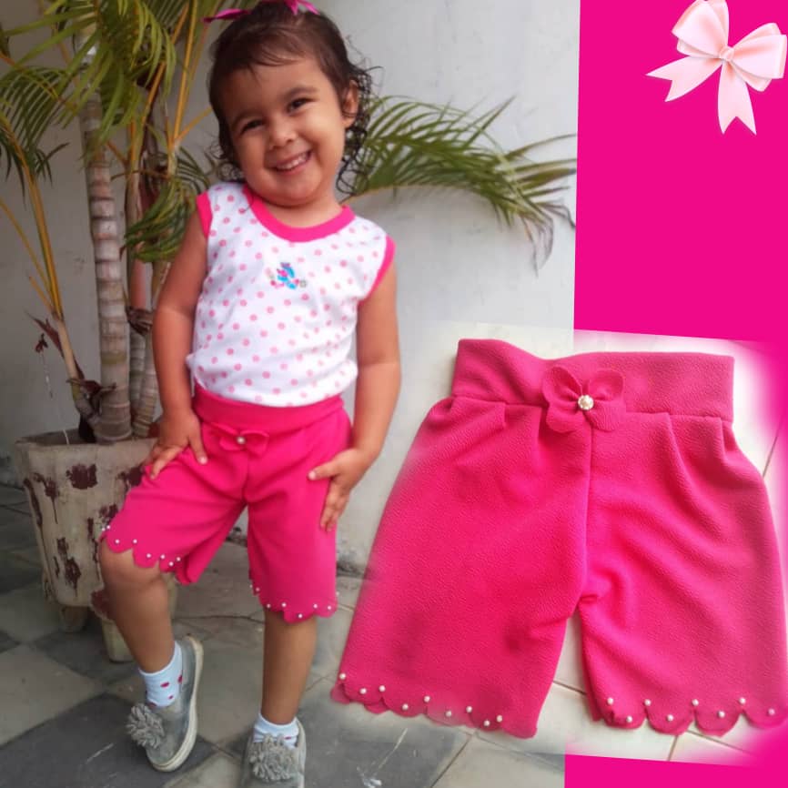 Hermoso Shorts para ninas de pretina gruesa y detalles de pedreria hecho a mano Beautiful Shorts for girls with thick waistband and rhinestone details handmade Hive