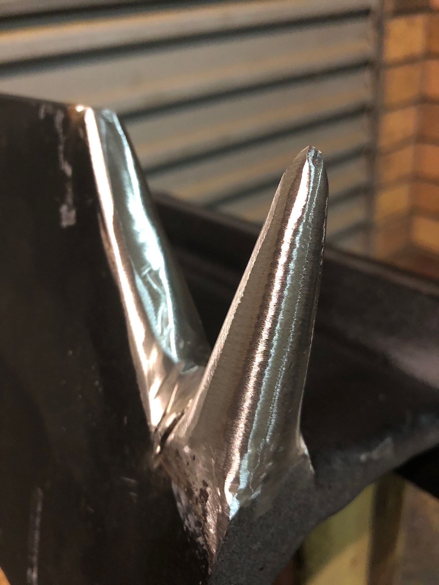 Horn/Bickern on a rail anvil