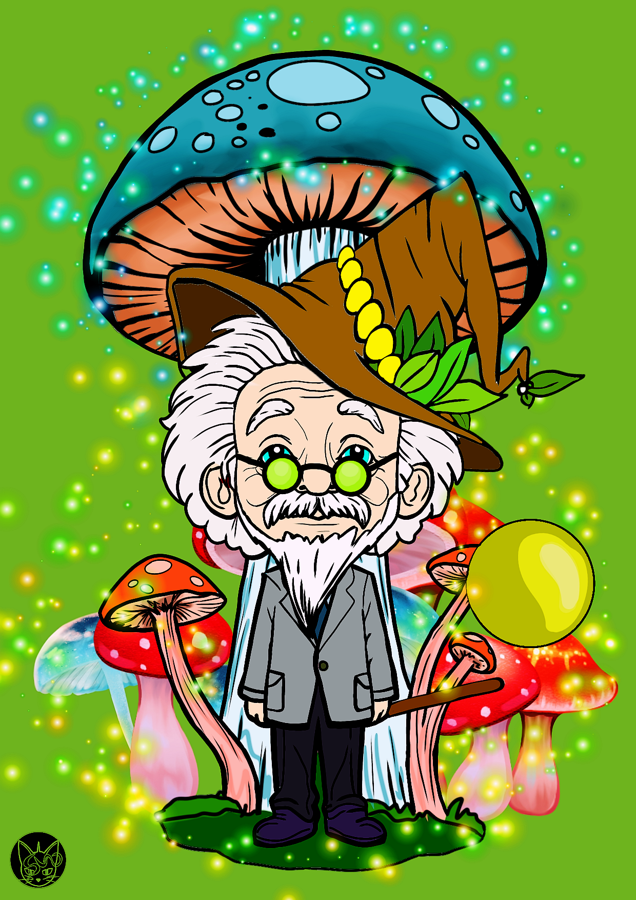 splinterlands fanart the wizard of Eastwood is Albert Einstein finish 1.png