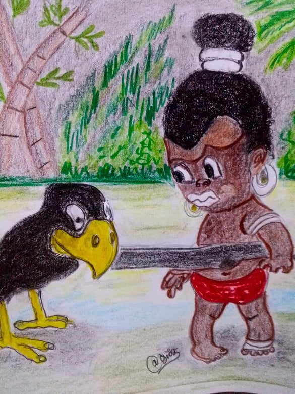 Dibujando a Inki y el pájaro minak de clásico de caricatura. — Hive