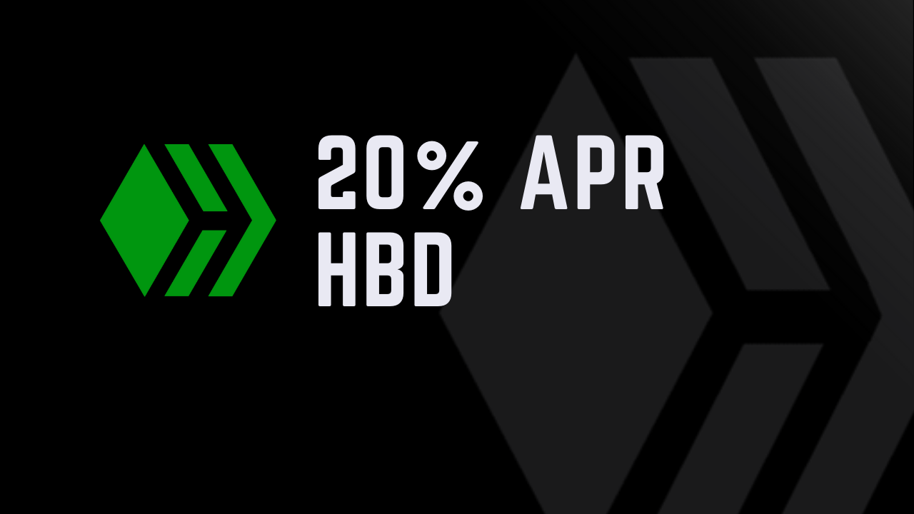 The Algorithmic stablecoin HBD is paying 20% interest.