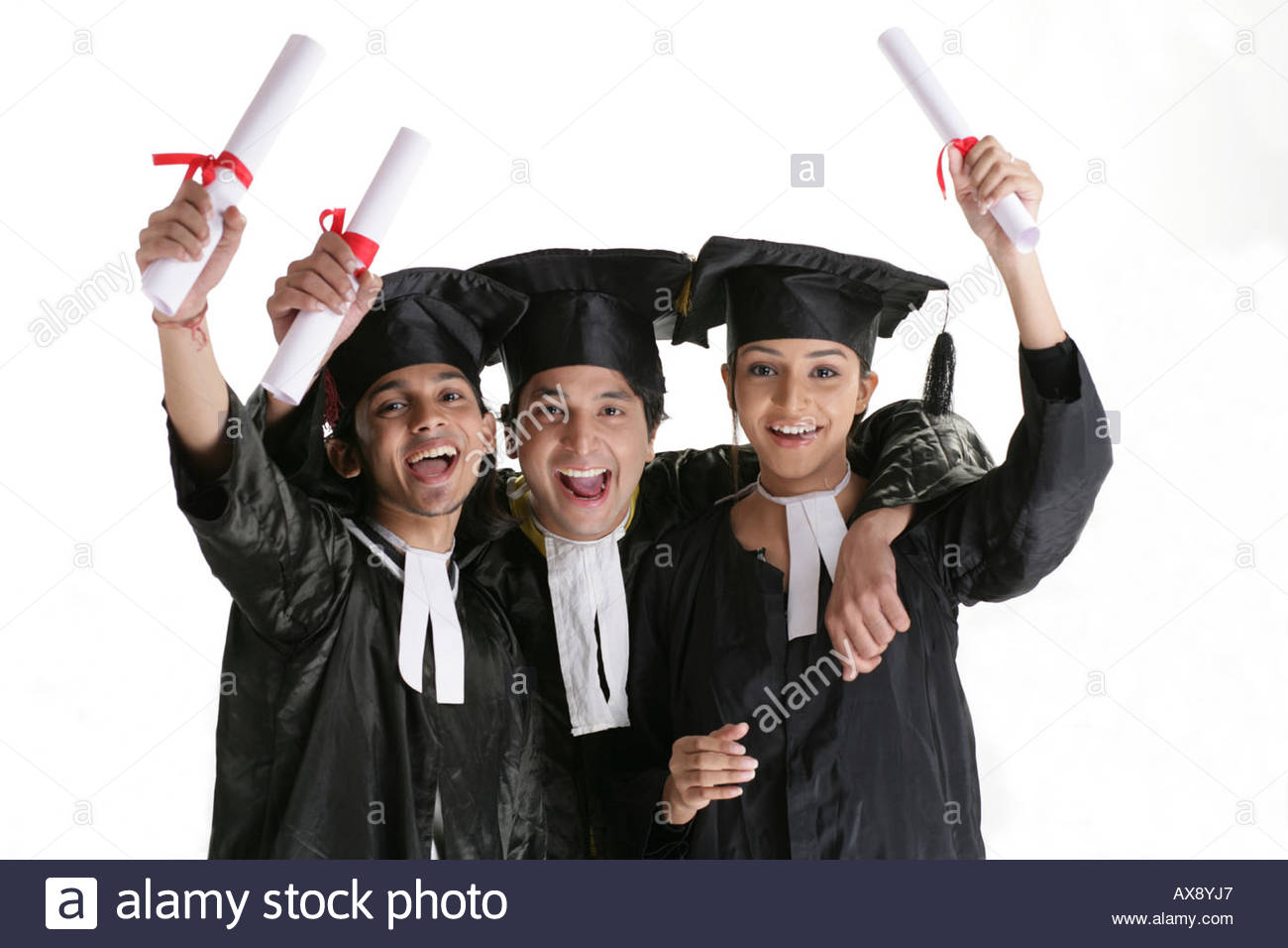 portrait-of-college-student-cheering-in-a-convocation-gown-AX8YJ7.jpg