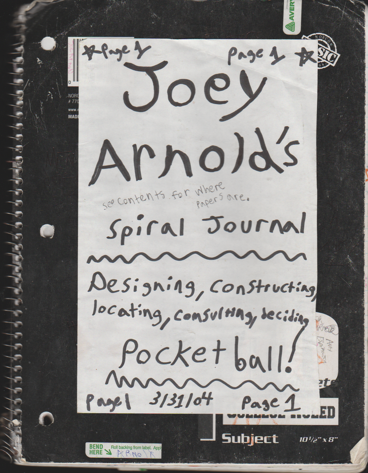 2004-01-29 - Thursday - Carpetball FGHS Senior Project Journal, Joey Arnold, Part 01, Notebook-1.png