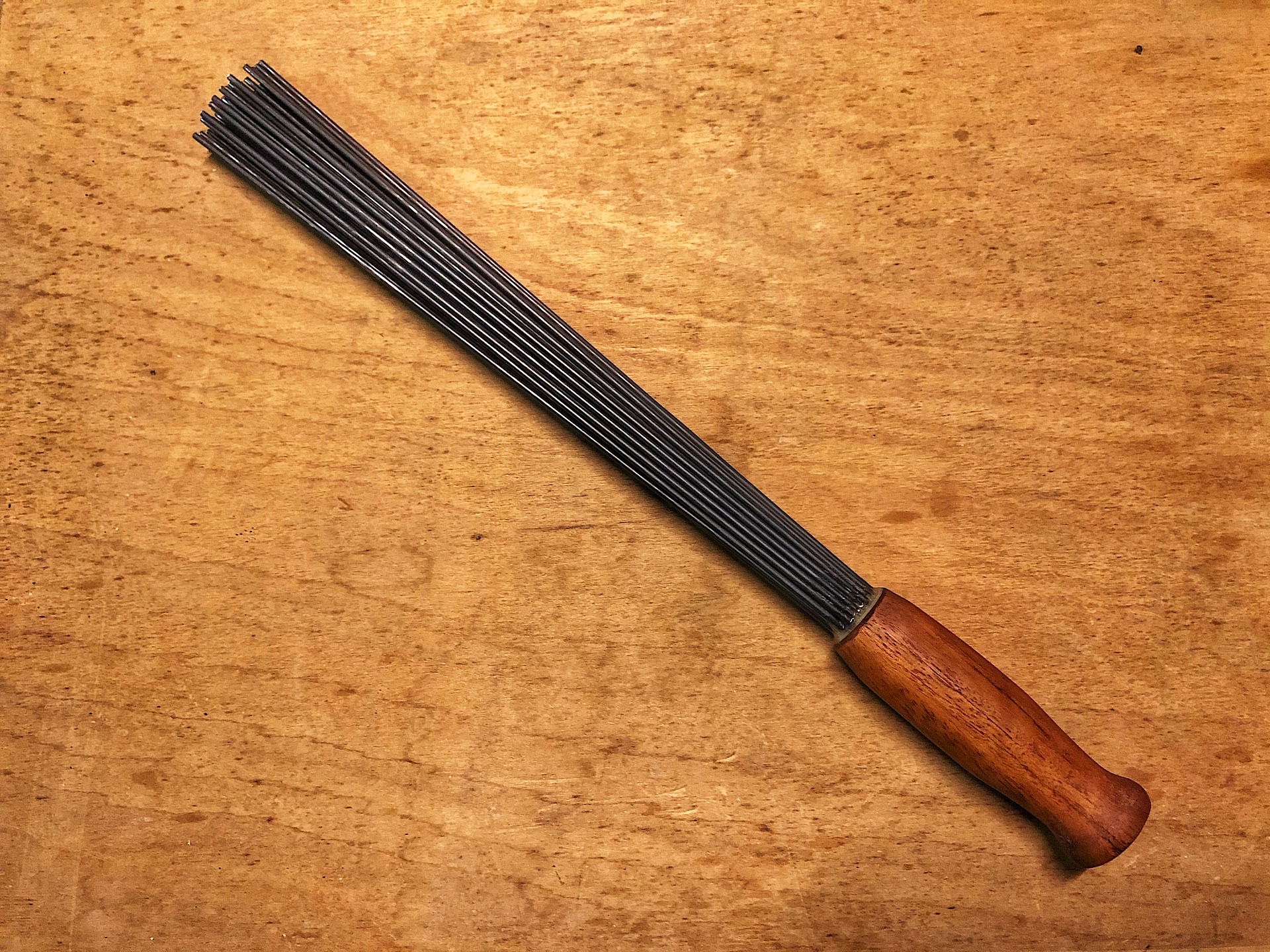 Homemade steel brush for Iron Shirt body conditioning