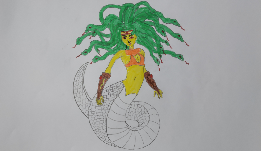 medusa drawing for kids