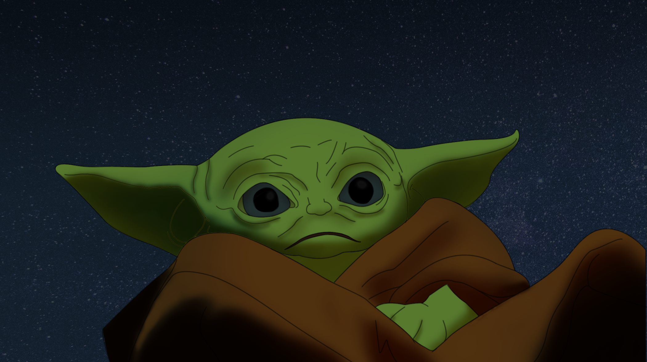 Drawing Baby Yoda Practice Using Composition Technique In Photoshop Hive