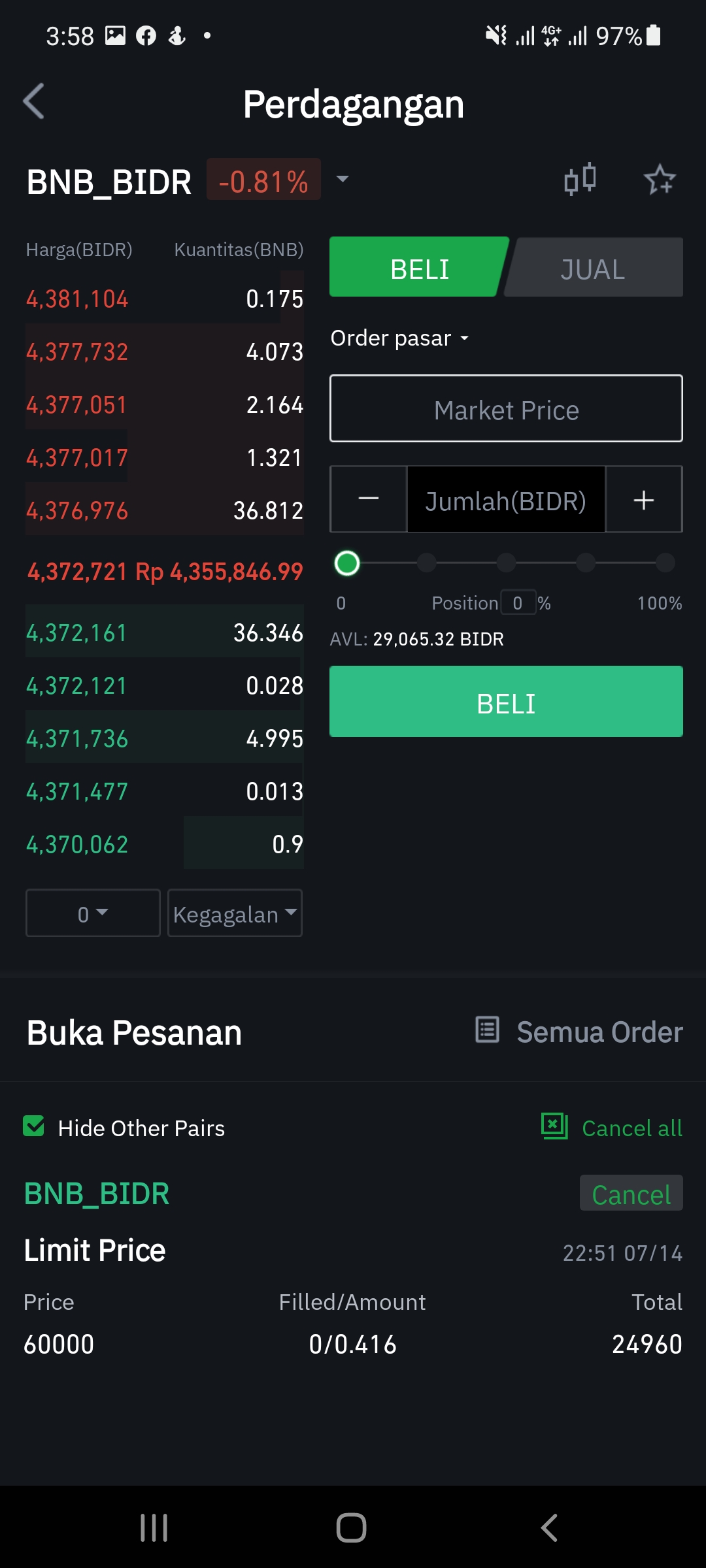 tokocrypto market order