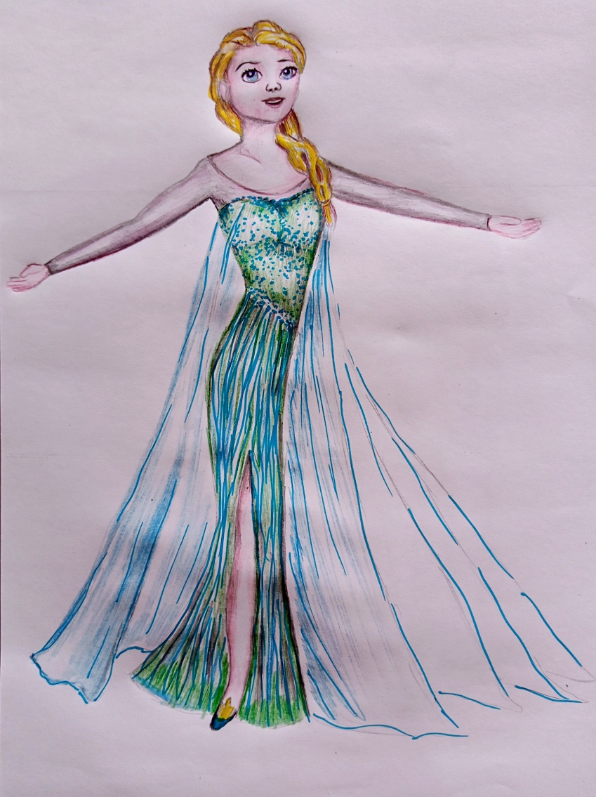 elsa dress sketch