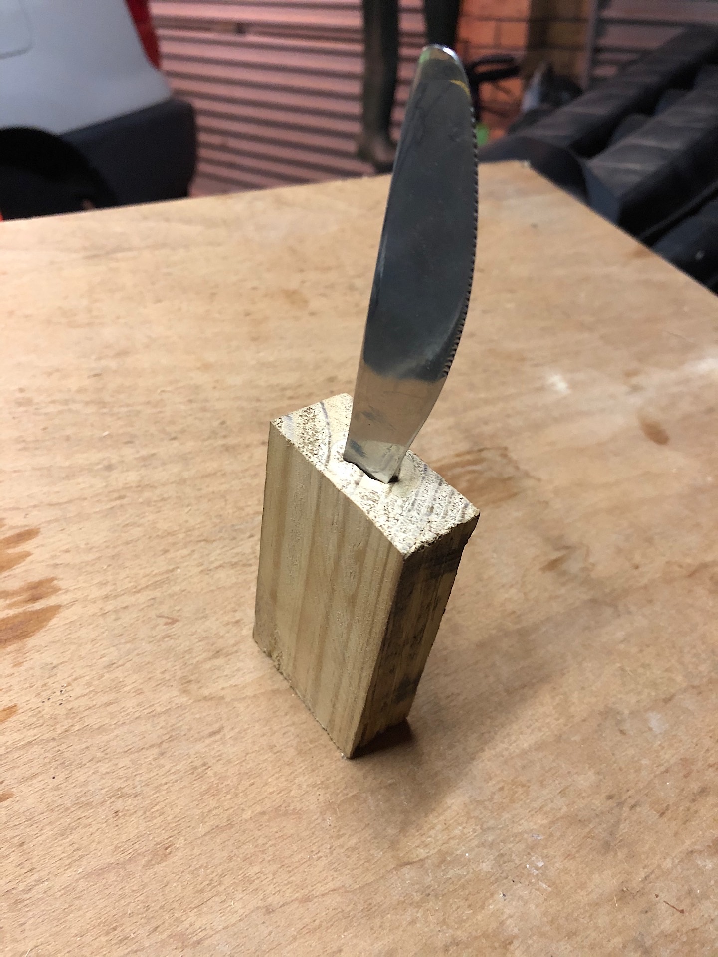 Butter knife in future wooden handle