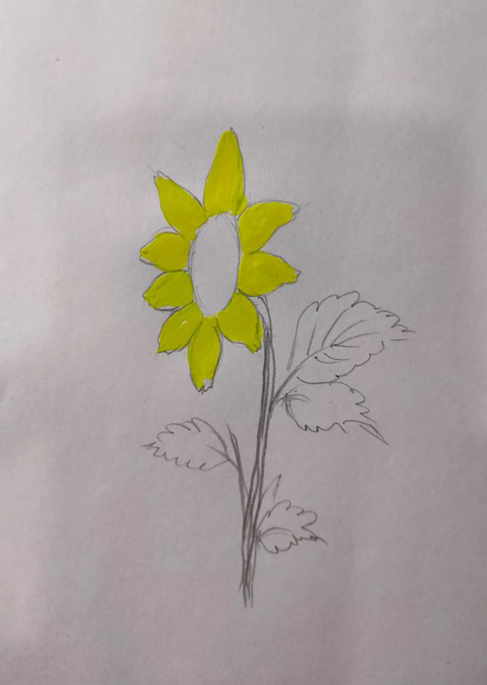 Easy Sunflower Drawing Tutorial