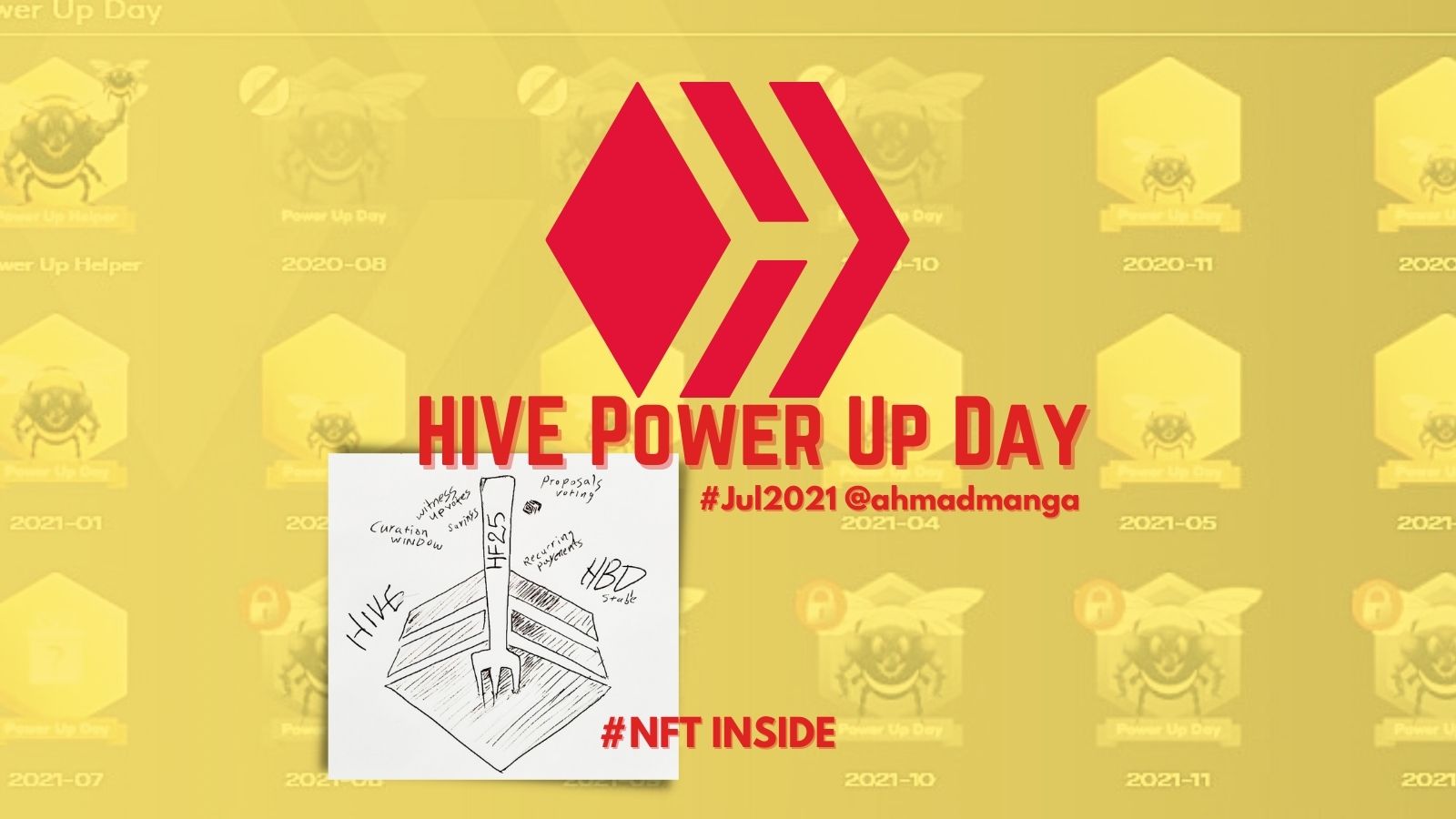 [Powered Up] June 2021's HIVEPUD + NFT Art Celebrating HF25