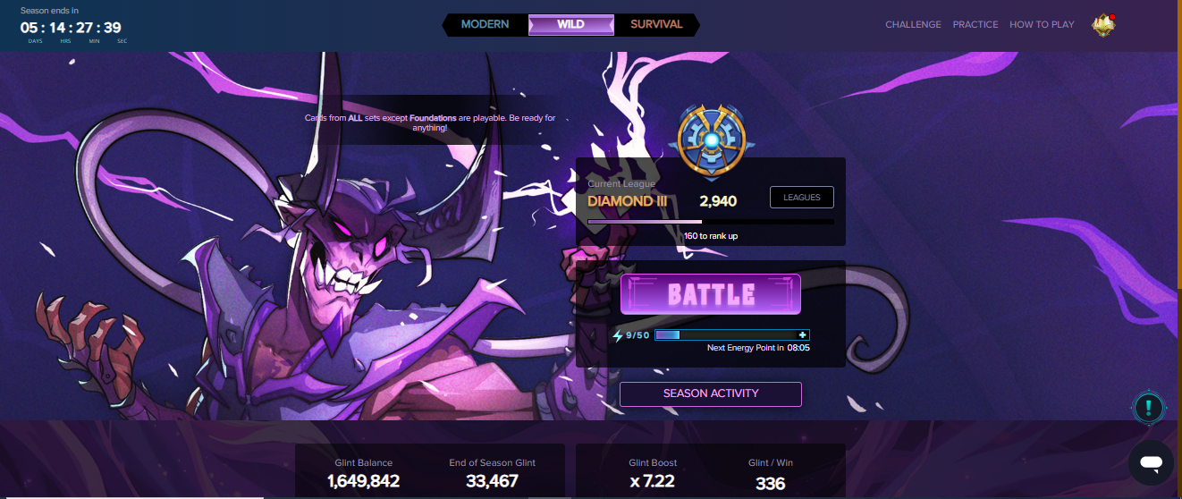 SPLINTERLANDS - SEASON 161 PROGRESS WITH DIAMOND III LEAGUE AND NEW DASHBOARD
