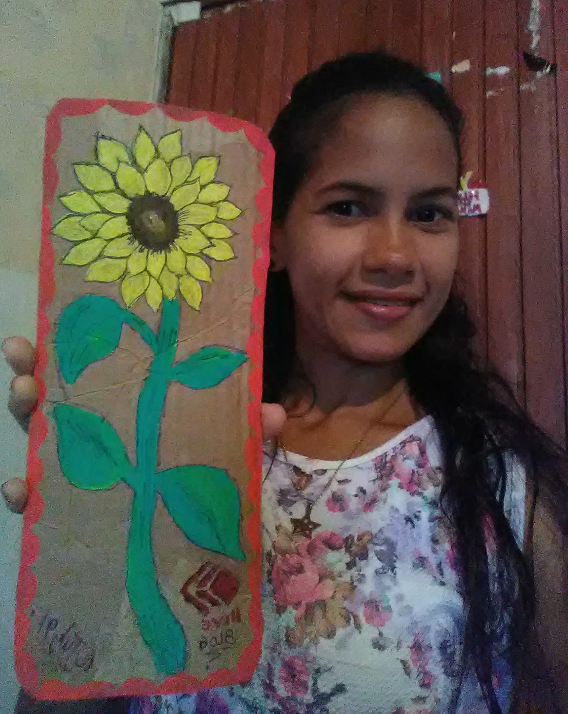 Decoración reciclada/ paso a paso de como pintar un Lindo Girasol en  cartó decoration / step by step of how to paint a Cute Sunflower  on cardboard. — Hive