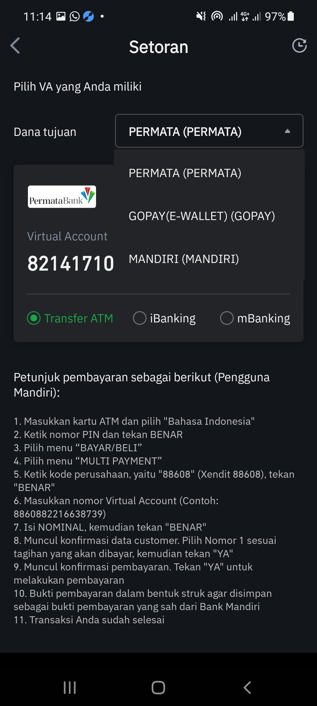 tokocrypto bidr current deposit method