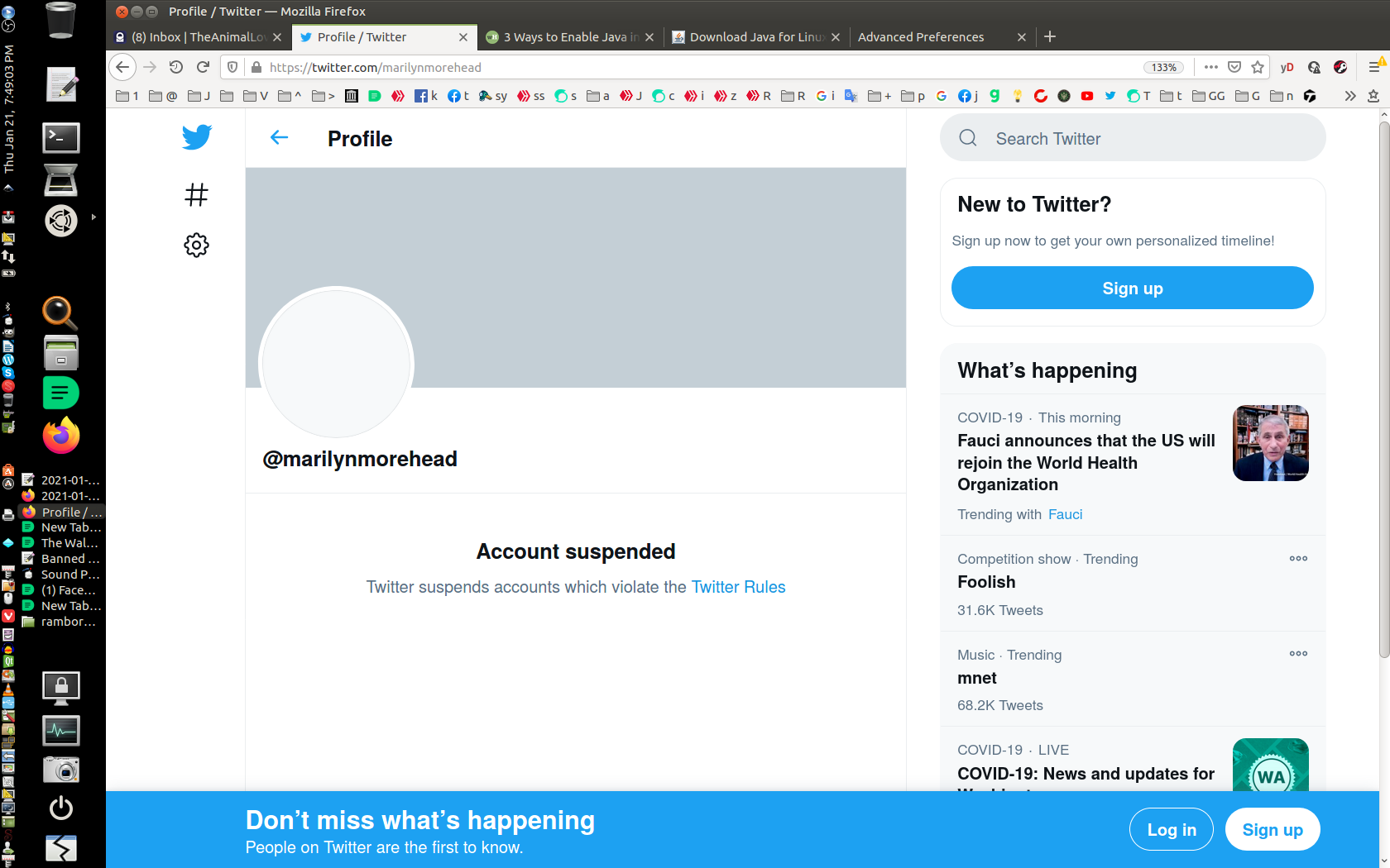 Screenshot at 2021-01-21 19:49:01 Marilyn Morehead Twitter suspended.png