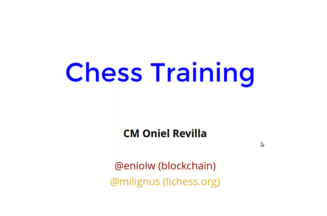 Entrenamiento de ajedrez por CM Oniel Revilla (@eniolw)