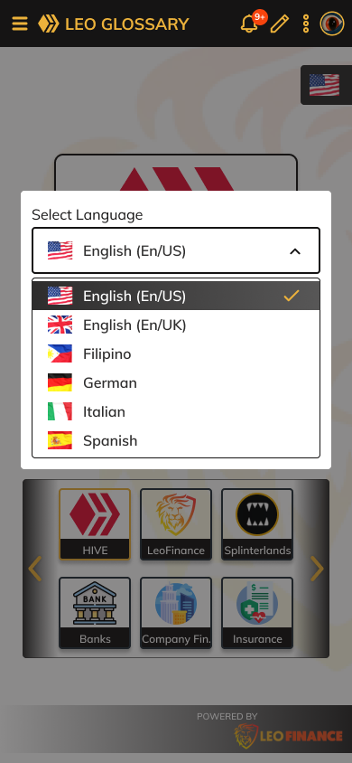 Leoglossary  Home  Mobile  Language Popup Dialog.png