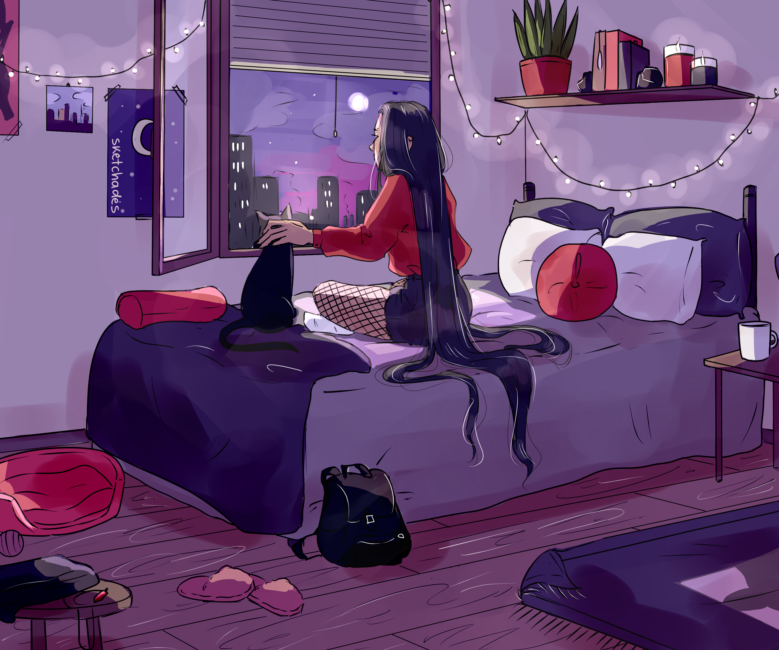 long hair girl with cat.png