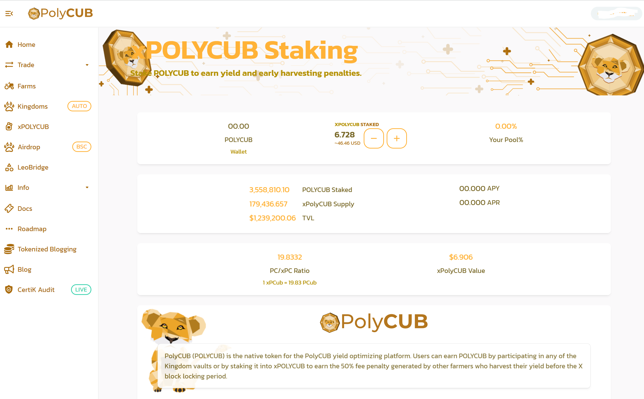 Staked xPolyCub