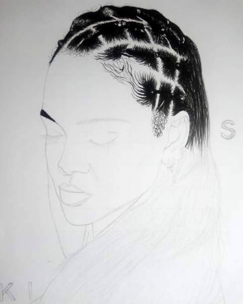 A Pencil Sketch Of A Female Singer With Canvas Print