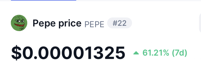 Pepe moving up quickly