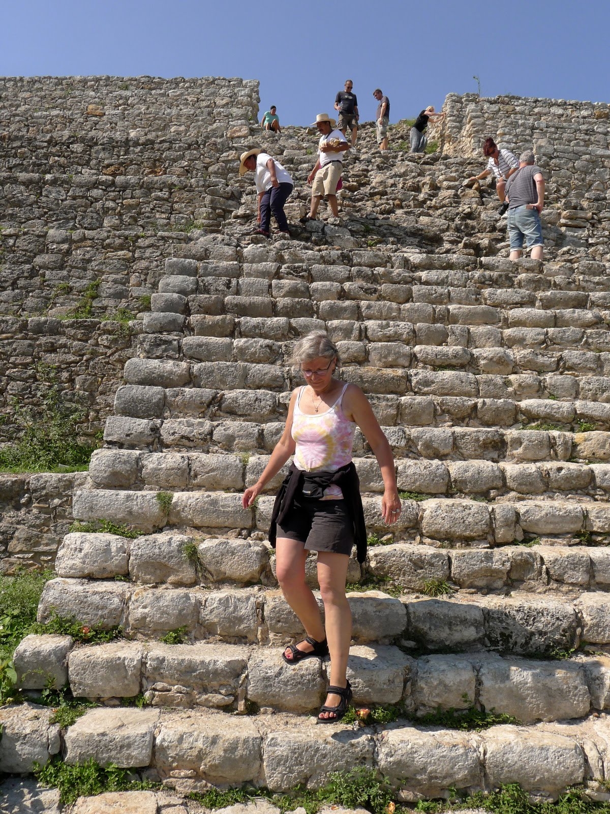 Mexico Izamal Maya Pyramide Treppe zur Plattform