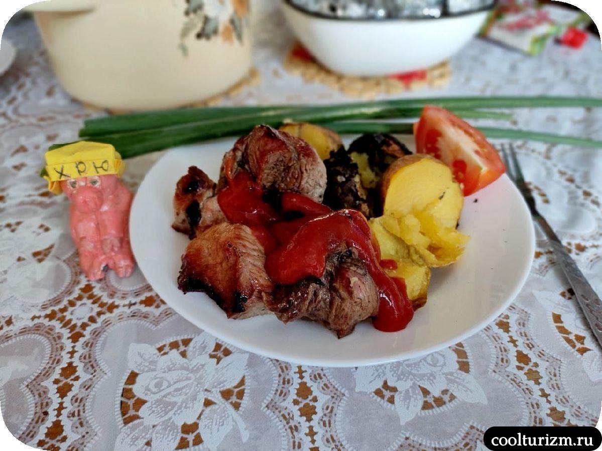 Juicy BBQ Ham Shish Kebab\Saftiger BBQ-Schinken-Schaschlik
