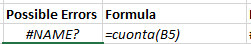 COUNTA function possible error