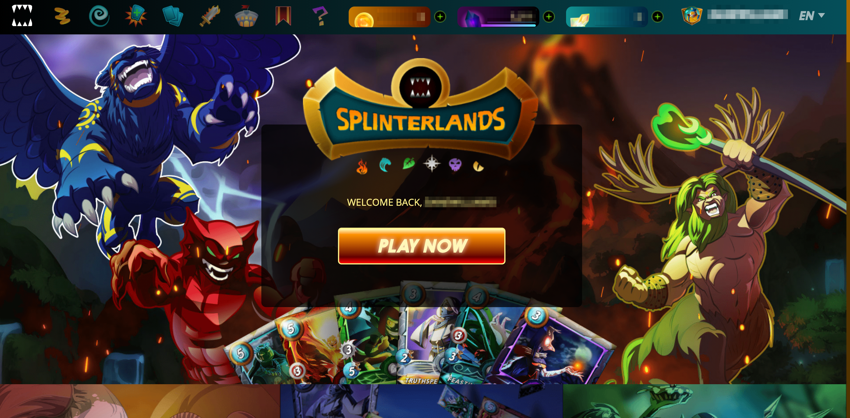 Open the Splinterlands home page.