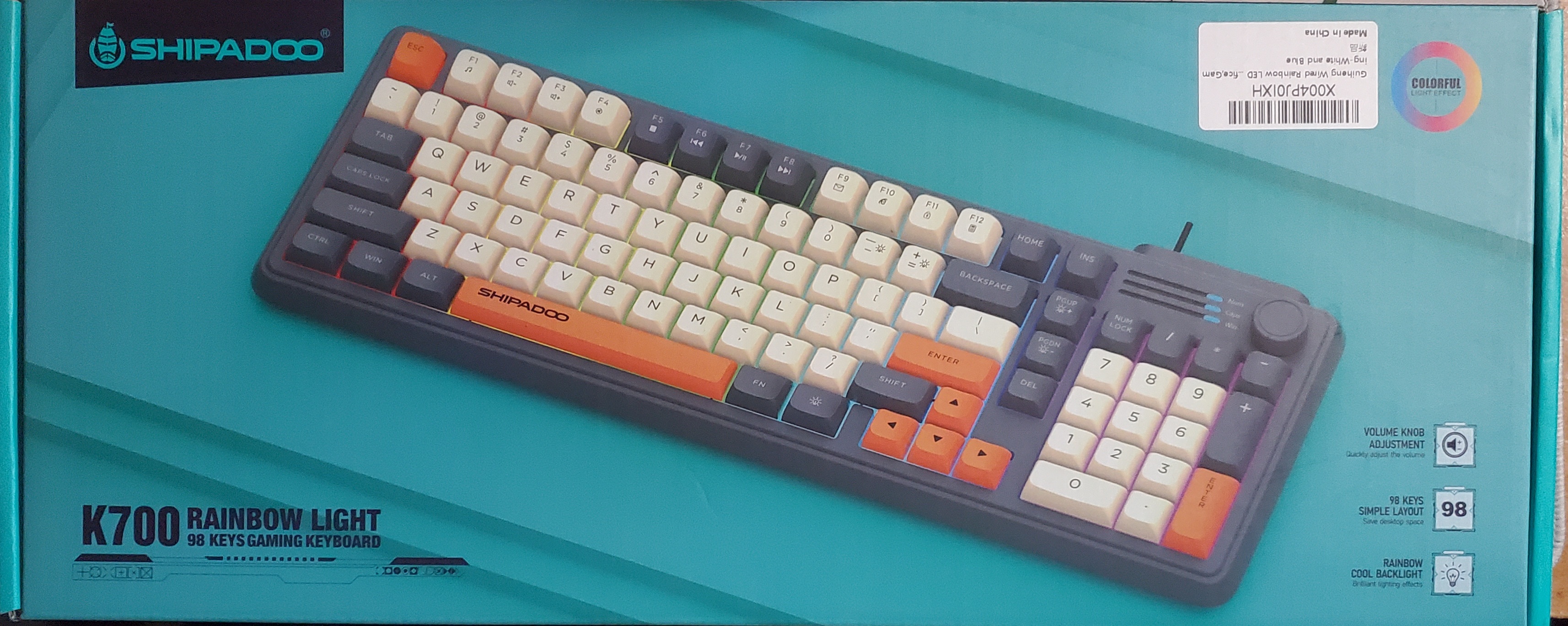 Dongguan Shipadoo Intelligence & GuiHeng Chen Co Ltd K700 Wired Backlit Rainbow LED 98 Keys Gaming Keyboard.jpg