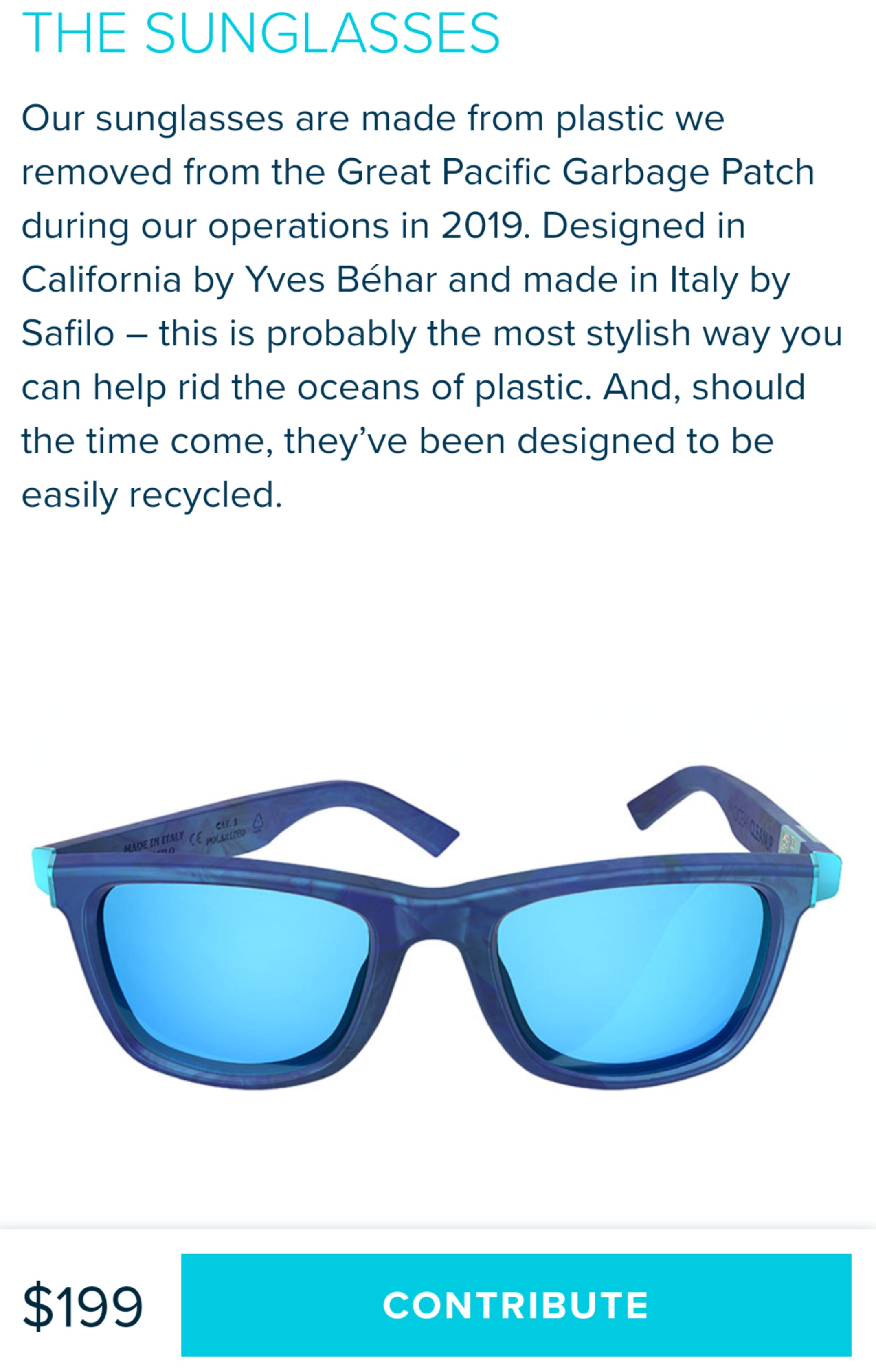 The Ocean Cleanup's first product - sunglasses