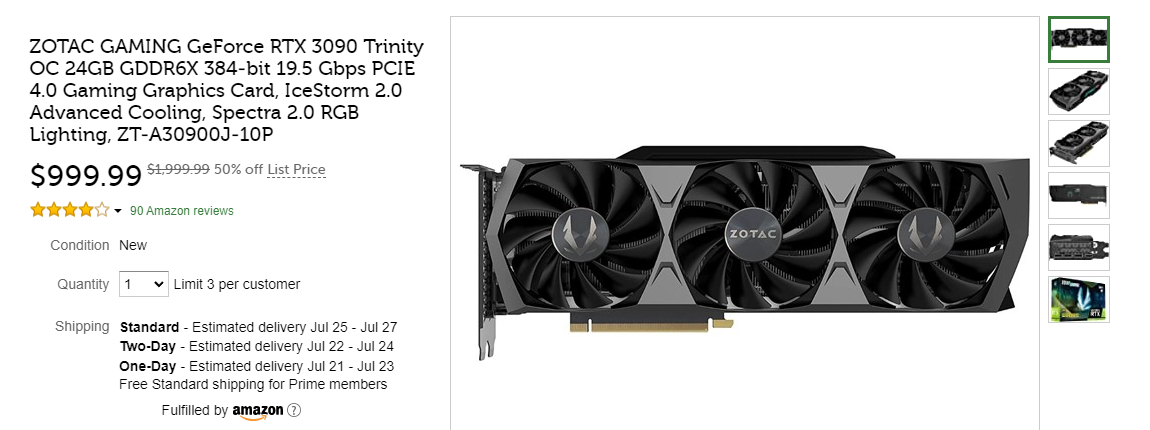 Nvidia 3090 ~50% off on Woot! today