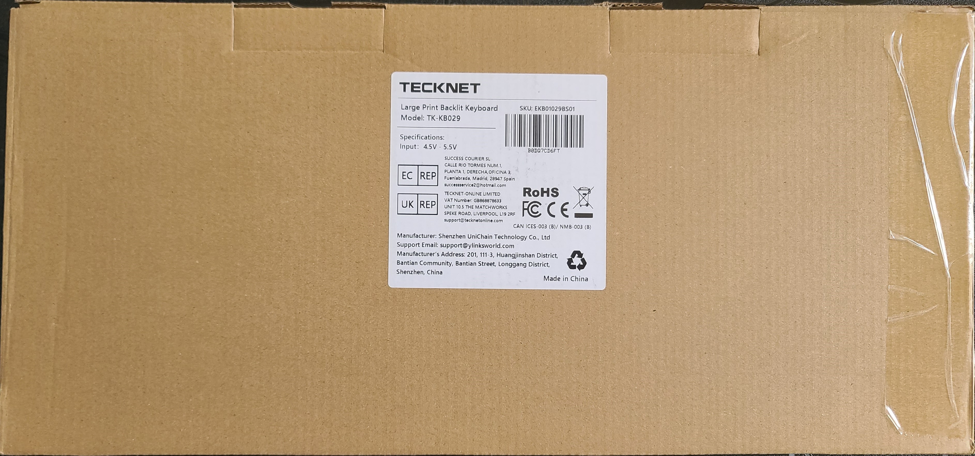 Tecknet (Shenzhen Unichain Technology Co, Ltd) TKP-KB029 Large Print Wired Backlit Membrane Keyboard.jpg