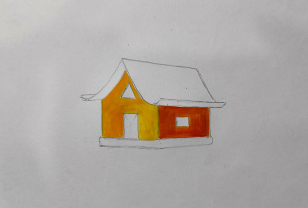 How To Draw A Wooden House | Colored Pencil Drawing - YouTube