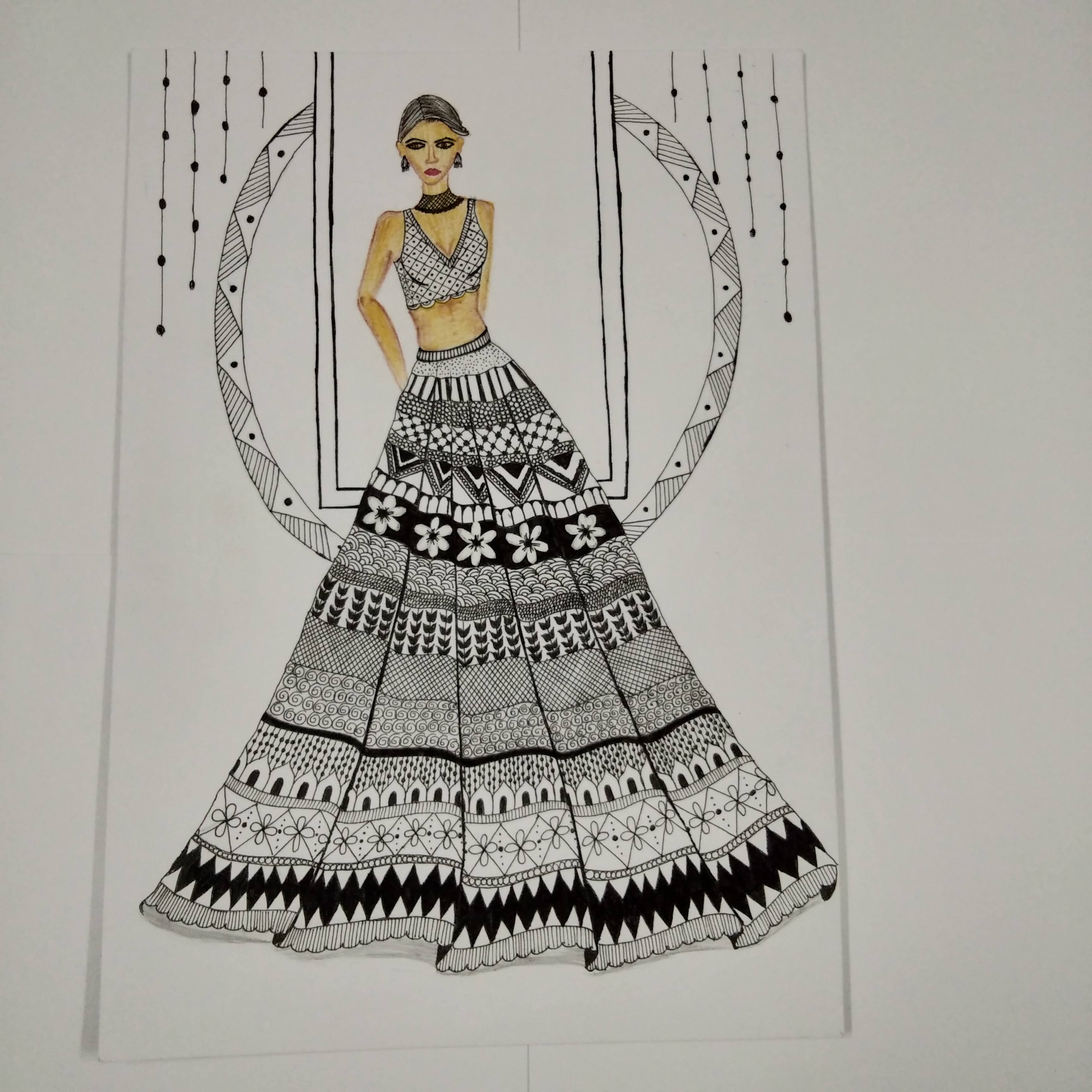 Off White Art Silk Embroidered Bridal Lehenga Choli 3239LG05