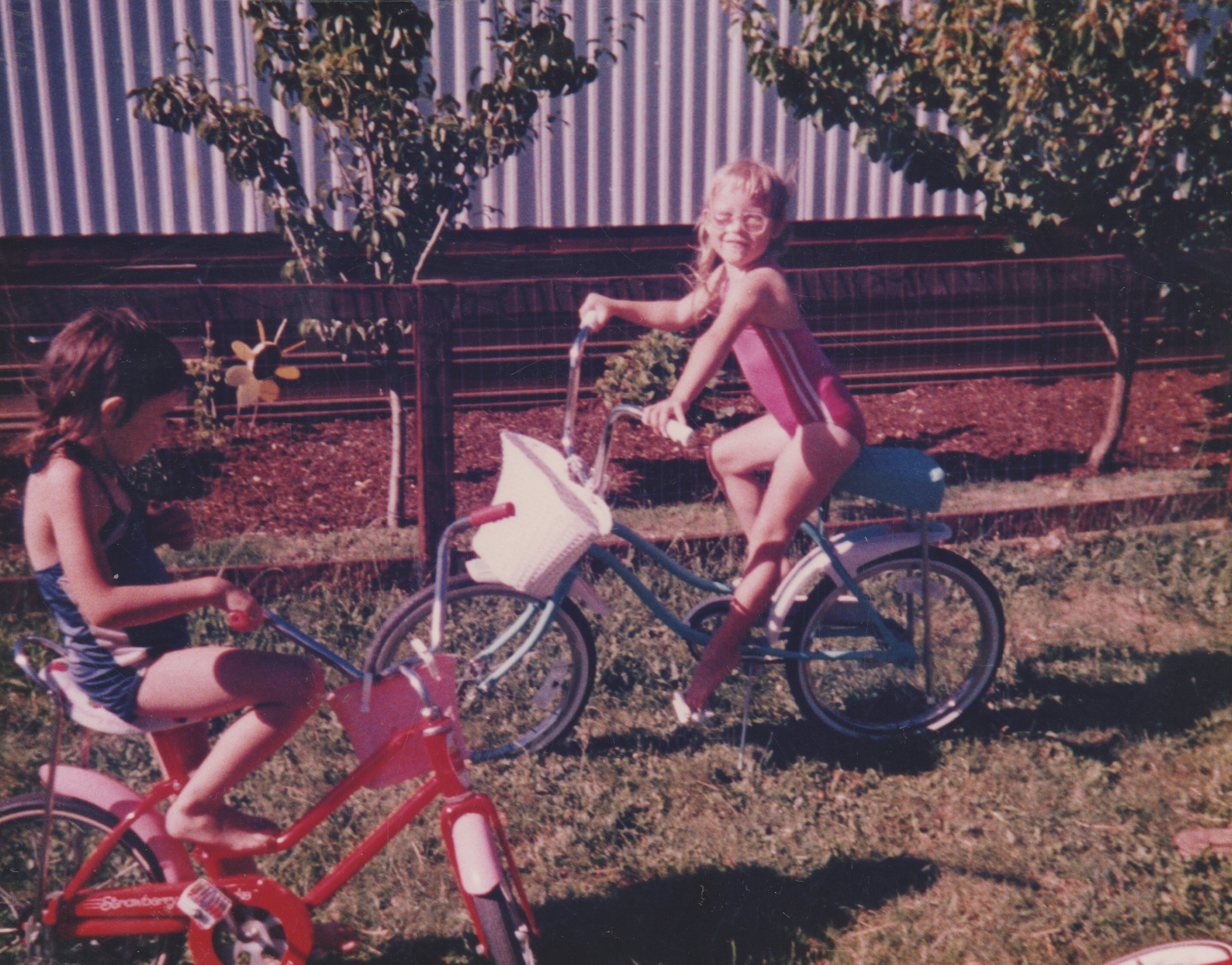 1987 maybe - Katie and her bike in the front yard of 163.jpg