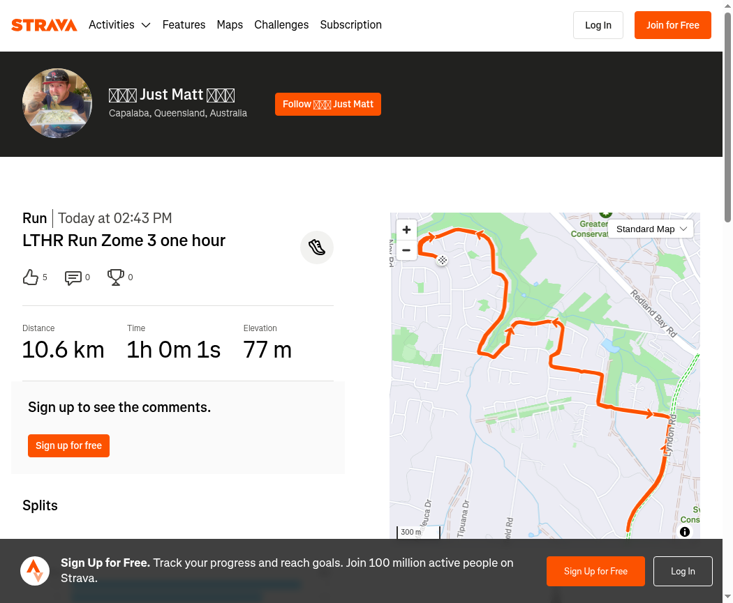 LTHR Run Zome 3 one hour