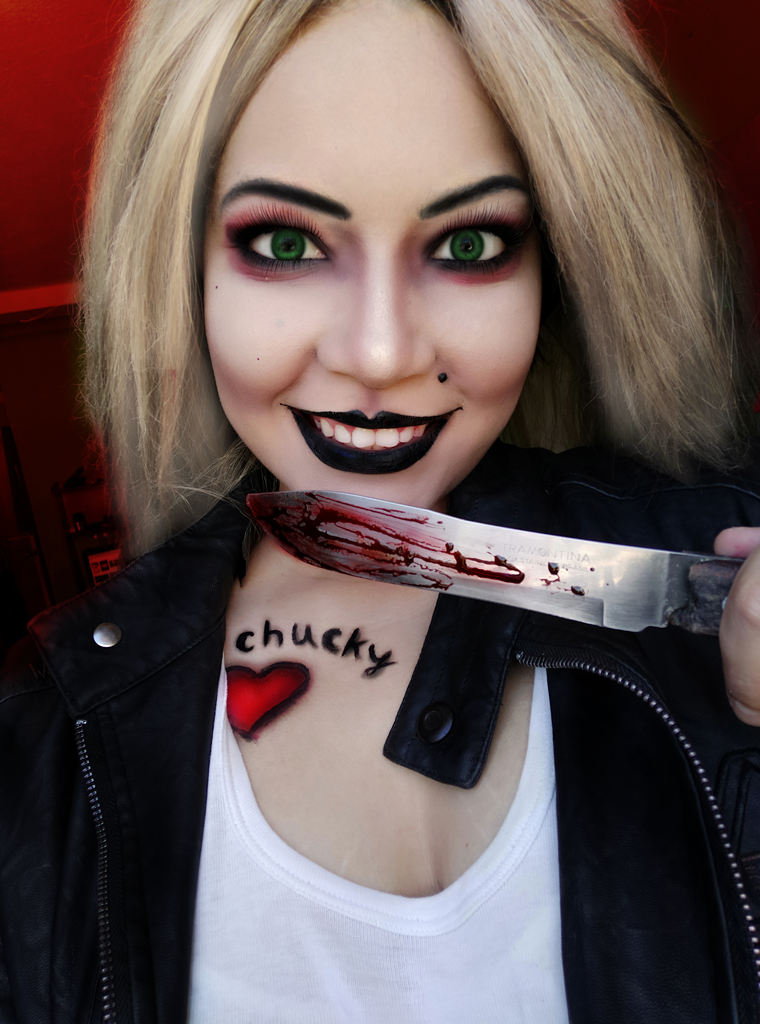 Tiffany/ Bride of Chucky: Best friends Halloween Makeup with @josehany. —  Hive