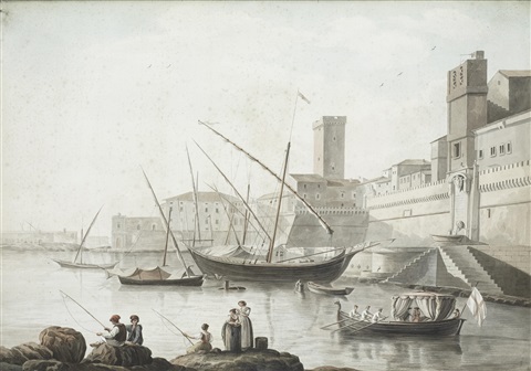 abraham-louis-rodolphe-ducros-view-of-the-harbour-of-civita-vecchia and volpati.jpg