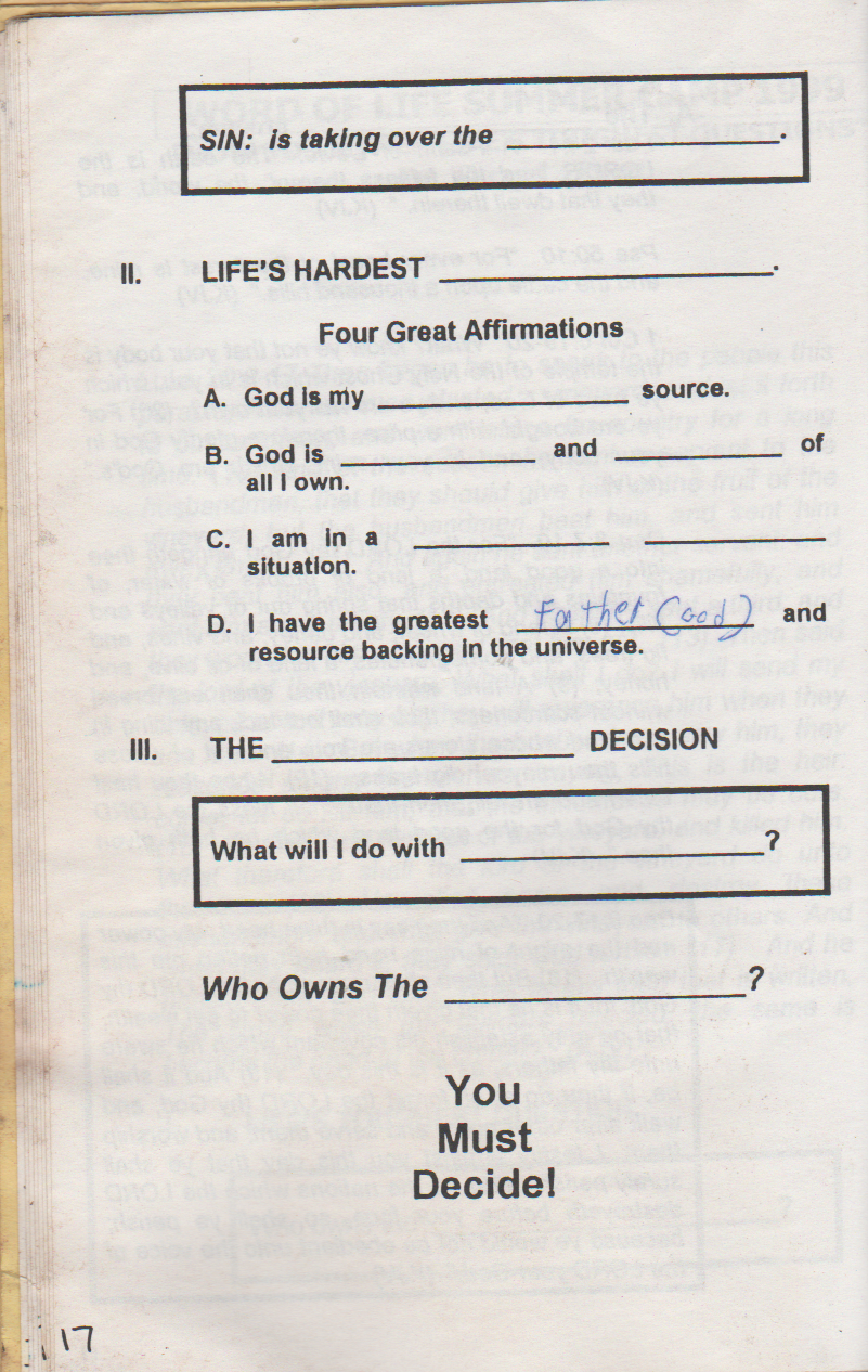 1999-07-25 - Sunday - West Coast Camp Quiet Time, Joey Arnold age 14, est date, most likely last week of July-18.png