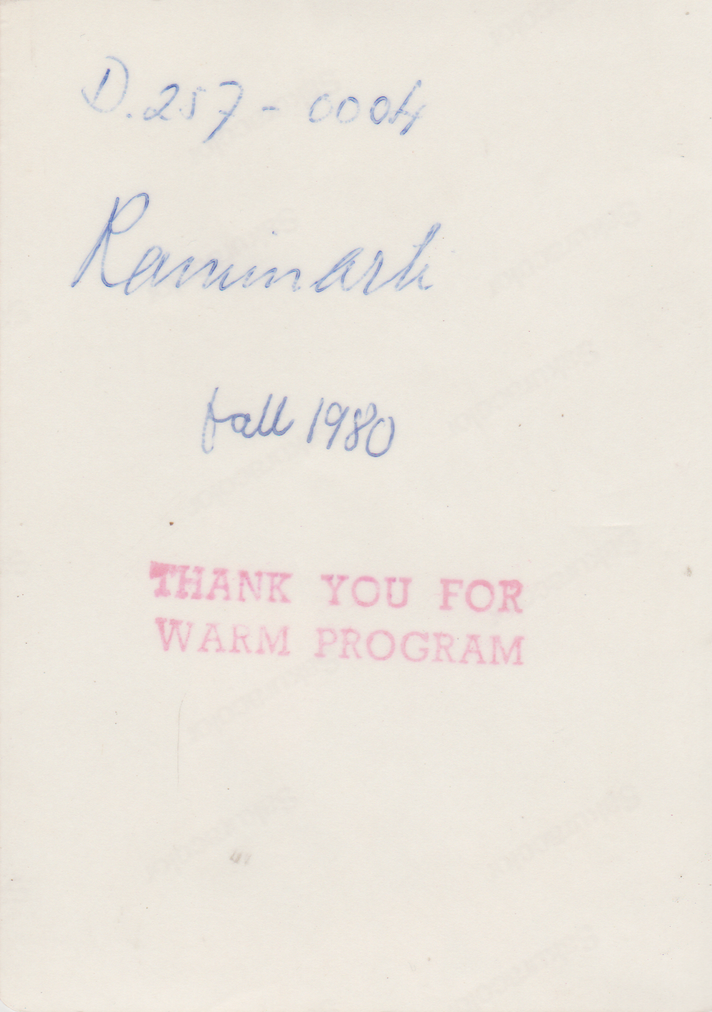 1980-09 - Raminarti, Fall of 1980, THANK YOU FOR WARM PROGRAM,D.217-0004, 2pics-2.png