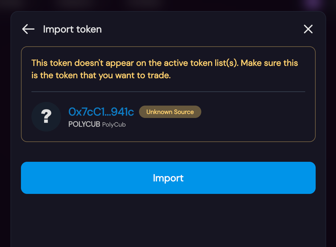 Import the token.