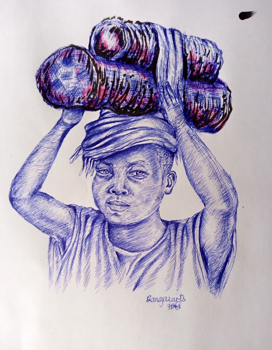 Child Labour Drawing by Uzma Nasir - Fine Art America